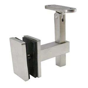 Edelstahl 316 Glas montiert verstellbar Handlauf Halterung für Vierkantrohr - Bild 1 von 7