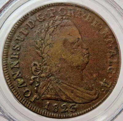 1823 PORTUGAL 40 REIS JOAO VI BRONZE COIN PCGS VERY FINE 30 - Image 1 of 3