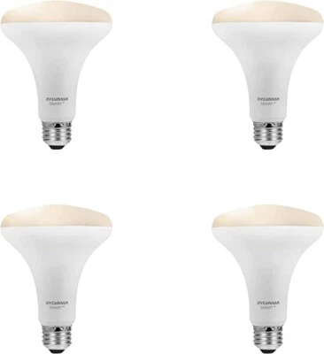 Sylvania Smart Bulb Wi-Fi LED 65W BR30 4pk Soft White 2700 Dimmable Alexa Google - Image 1 of 2