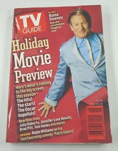 TV Guide magazine ROBIN WILLIAMS COVER Holiday Movie Preview Nov 14 1998 issue - Picture 1 of 3