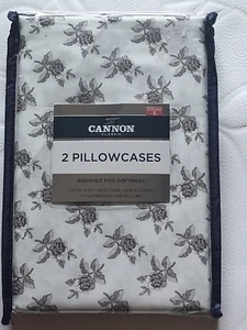CANNON Classic Standard FLORAL KISSENBEZÜGE 2er Set GRAU BLUMEN - Bild 1 von 7