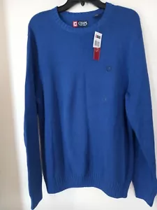 VINTAGE Ralph Lauren Chaps Sweater Large Blue Pullover Mens NEW - Picture 1 of 3