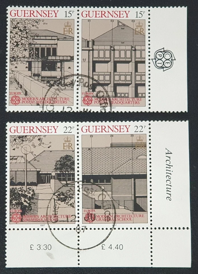 Guernsey 1987 SG394/397 "Europa. Modern Architecture" Used /S4153/ - Image 1 of 1