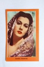 MARIA MONTES FILM STAR PAPER THIN CARD GUILLEN CHOCOLATES SPAIN 1954