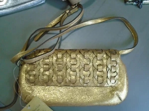 Patricia Nash NWT Gold Baku Round Chain Link Clutch/Crossbody/Wristlet Bag - Picture 1 of 8