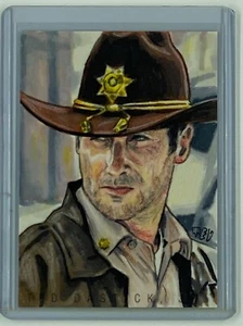 THE WALKING DEAD RICK einzigartige handgezeichnete SKIZZENKARTE von TED DASTIC JR - Bild 1 von 2