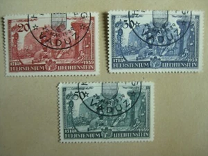 Liechtenstein 1939:  Mi.-Nr. 180-182 kpl. gest. (eg) - Bild 1 von 1
