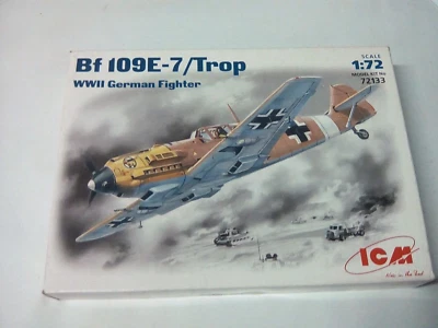 BF 109 E - 7 TROP WWII GERMAN FIGHTER 1:72 ICM - Immagine 1 di 4