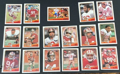 1988 TOPPS FOOTBALL SAN FRANCISCO 49ERS CONJUNTO COMPLETO DE TIME PACOTE PERFEITO NOVO - Imagem 1 de 4