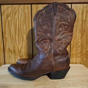 Ariat Ladies Round Up Square Toe Vintage Bomber Brown Boots 10021620 sz 7.5 - Picture 1 of 8