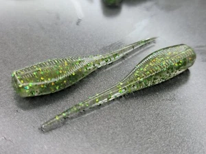 (24) 2" SLAB HUNTER "Grasshopper" GRUBS BAIT JIGS CRAPPIE PANFISH BABY SHAD - Picture 1 of 3