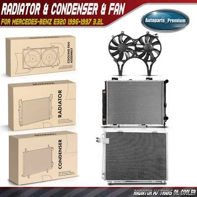 Radiator & AC Condenser & Cooling Fan Kit for Mercedes-Benz E320 1996-1997 3.2L - Image 1 of 4
