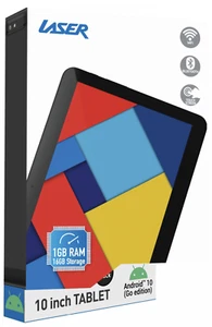 LASER eTOUCH 10" Smart TABLET◉Quad Core HD◉Android 10 (Go Edition)◉WiFi◉Black◉Oz - Picture 1 of 3