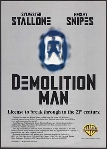 DEMOLITION MAN - Original 1993 Trade AD / poster _ Sylvester Stallone - Picture 1 of 1
