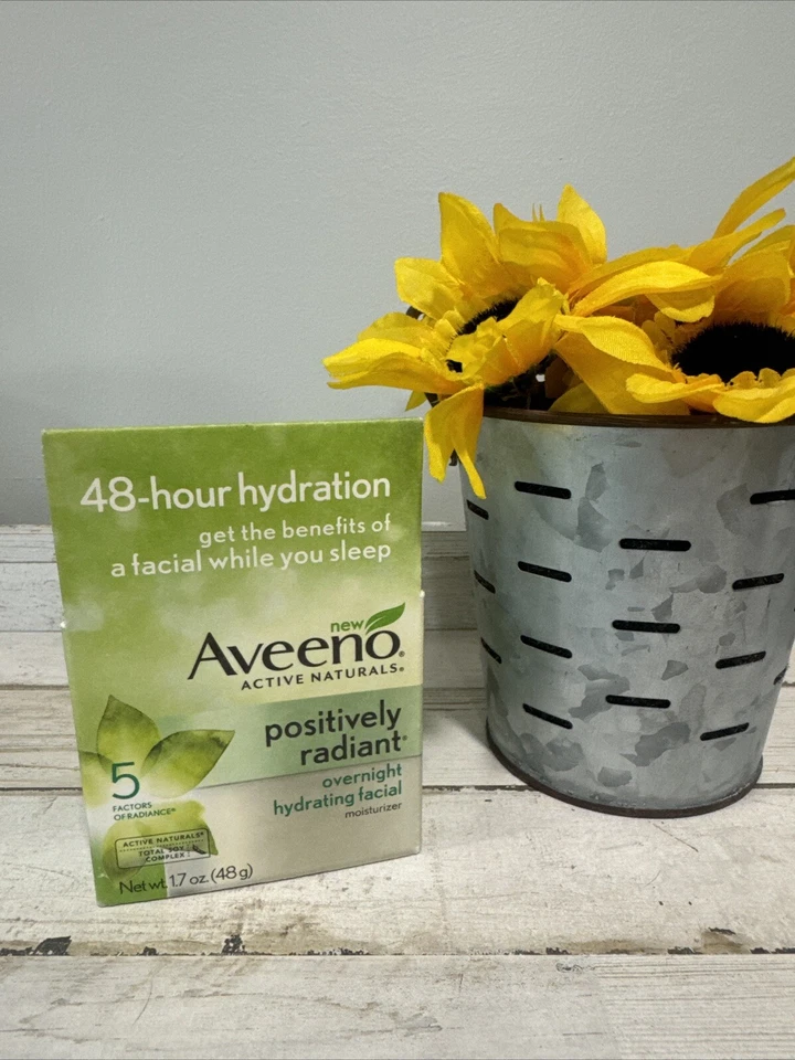 2x Aveeno Active Naturals Positively Radiant Overnight Hydrating Facial