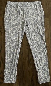 Pantalones de pijama de algodón Garnet Hill Leggings Azul Blanco Invierno Navidad XL - Imagen 1 de 6