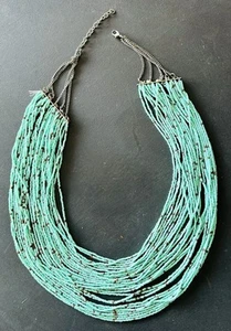 Vintage Turquoise Western Bead Layered Boho Chic Necklace Accessory Jewelry - Picture 1 of 3