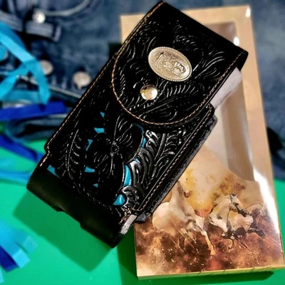 FUNDA DE CUERO GRANDE DE 7" FUNDA DE CINTURÓN PARA TELÉFONO CELULAR UNIVERSAL DE GRAN TAMAÑO #EH13005 Foto 1 de 4