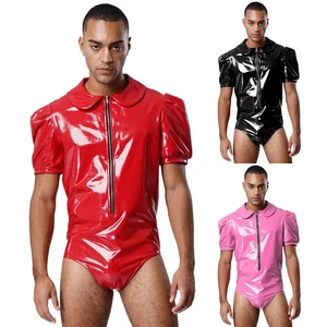 Mens One-Piece Slim Fit Rompers Carnivals Bodysuit Sexy Underwear Festival Zip - Foto 1 di 46