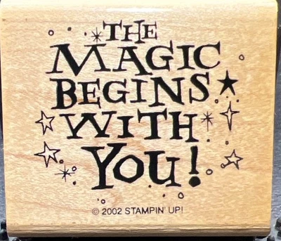 LA MAGIA COMIENZA CONTIGO FANTASÍA POLVO ESTRELLA ¡Sello de palabras! SELLO DE GOMA Madera Foto 1 de 4