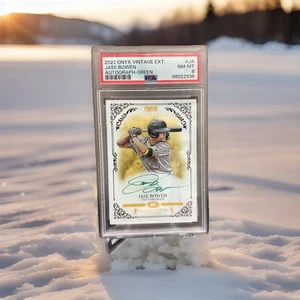 2022 Onyx Vintage Extended Jase Bowen Green Ink Prospect Auto /50 PSA 8 - Picture 1 of 2