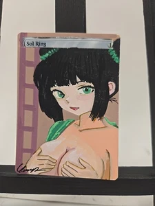 MTG Sol Ring – Hand-Painted Alter, Anime Portrait, Signed, OOAK, By BAZAYO - Picture 1 of 2