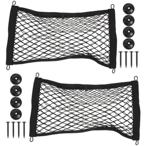  2 Pcs Net Pouch Multi-functional Storage Mesh Pocket Car Multi-pocket Organizer - Picture 1 of 12