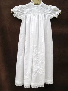 Vestido Bebé Bautizo Fiesta Reliquia Fino Blanco Algodón, Bordado y Encaje - Imagen 1 de 1