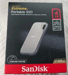 SanDisk 4TB Extreme Portable External SSD SDSSDE51-4T00-AW25***BRAND NEW*** - Picture 1 of 2