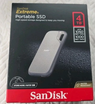 SanDisk 4TB Extreme Portable External SSD SDSSDE51-4T00-AW25***BRAND NEW*** - Image 1 of 2