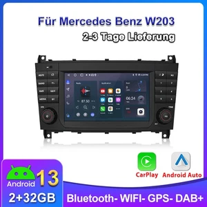 Android14 Carplay para Mercedes Benz Clase C W203 CLK W209 Radio Coche GPS WIFI BT - Imagen 1 de 12