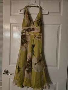 CARMEN MARC VALVO Dress Sz 2 Floral Print 100% Silk Elegant Cocktail Party Dress - Picture 1 of 7