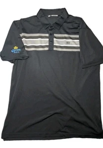 Camisa Polo Travis Mathew Corona Para Hombre XL Gris Rayas Golf Bordada Rendimiento - Imagen 1 de 7