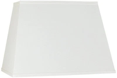 Lamp Shade Ivory Linen Large Rectangular 14" Top x 18" Bottom x 12" H (Spider) - Image 1 of 4