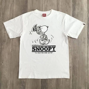 BAPE × Peanuts Snoopy Shark Hoodie T-Shirt White A Bathing Ape Size M - Picture 1 of 7