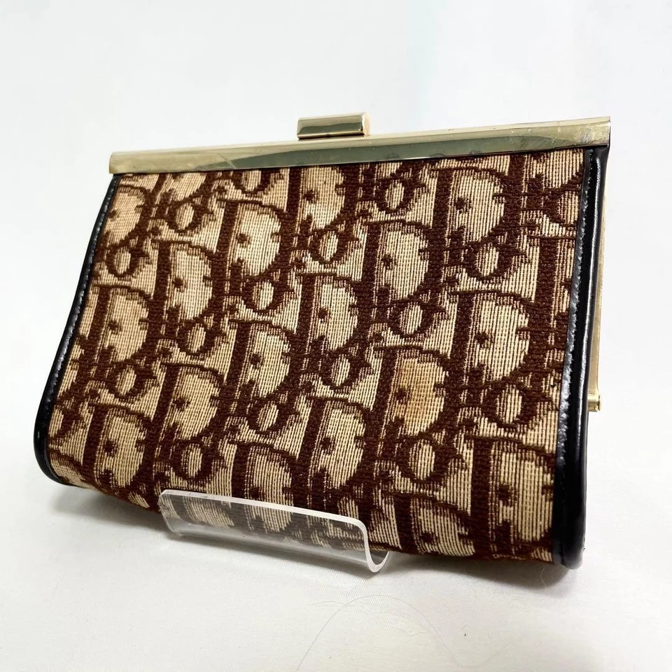 Christian Dior Trotter холст клатч бежевый кожаный винтажный логотип из Японии - Изображение 1 из 4