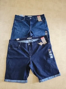 Levi Womens Mid-Rise Classic Bermuda Shorts 16W 24W NEW - Picture 1 of 4