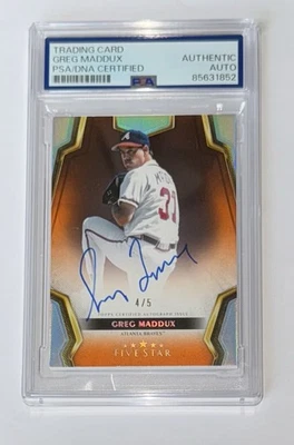 Greg Maddux Autograph Signed 2024 Topps Five Star Orange 4/5 - PSA/DNA - Image 1 of 2
