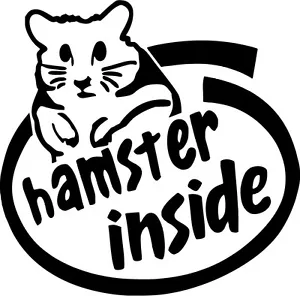 Hamster innen Stil B Vinyl Aufkleber Abziehbild - Größe & Farbe wählbar - Bild 1 von 2