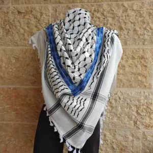 Scialle Arafat Giordano Palestinese Unico Leggero Tradizionale Shemagh Keffiyeh - Foto 1 di 5