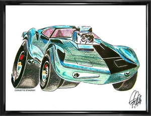 Corvette Stingray Chevy Sports Car Poster Print Wall Art 18x24 - Picture 1 of 6