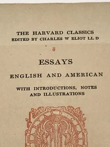 The Harvard Classics Vol #28 Essays English&American P.F. Collier & Söhne 1910 - Bild 1 von 9
