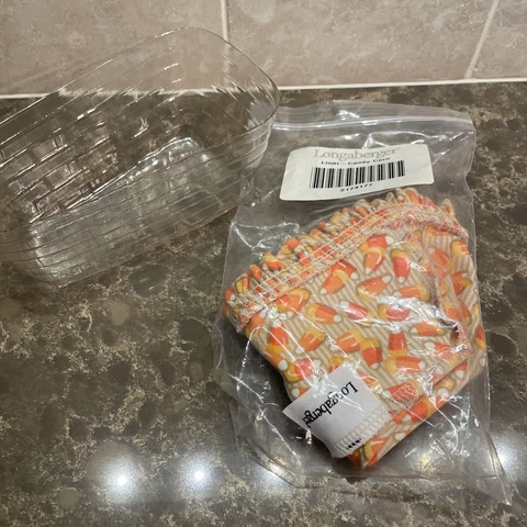 Longaberger 1999 Candy Corn Basket Liner and Protector ONLY (Gently Used) Cover