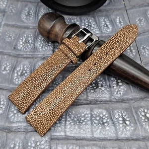 20 mm/16 mm poliertes Rochenleder Uhrenarmband Perlen exotisches Leder - Bild 1 von 12