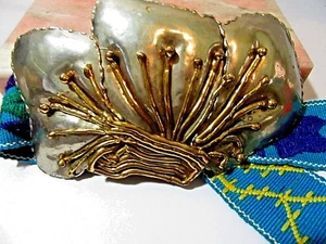 GÜRTEL UND GÜRTELSCHNALLE VOLKSKUNST MATERIAL UND METALLMIX BRUTALISTISCHER STIL HANDARBEIT - Bild 1 von 8