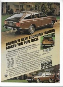 Datsun 210 Economy Wagon & GE Performance Television 1979 anuncios impresos de colección - Imagen 1 de 2
