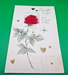 Vintage San Valentino CD 1958 Arazzo Hallmark Floss Arte Rosso Rosa Ricamato? - Foto 1 di 4