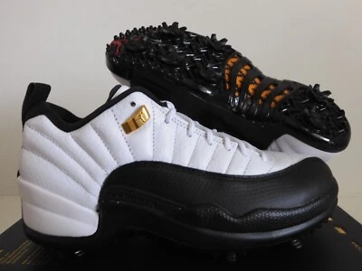 NIKE AIR JORDAN XII 12 LOW RETRO 12 "GOLF CLEATS" WHITE-TAXI SZ 5.5 [DH4120-100] - Image 1 of 4