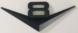 V8 auto body badge, black, classic hot rod & street machine G010605 - Picture 1 of 1