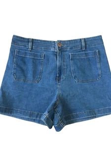 LC Lauren Conrad Hot Shorts Wm 16 (36x4) Cuffed Mid-Rise Jean Shorts Light Wash - Picture 1 of 7